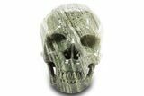 Realistic, Green Zebra Jasper Skull #378743-1